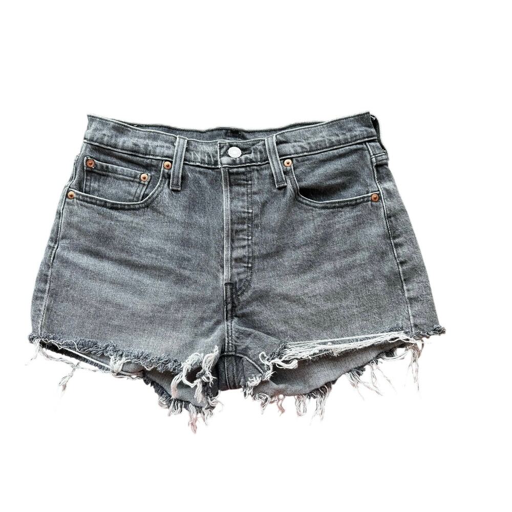 Levi's 501 Women's Black Wash Cotton Cutoff Denim Shorts High Rise W30